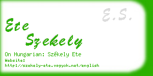 ete szekely business card